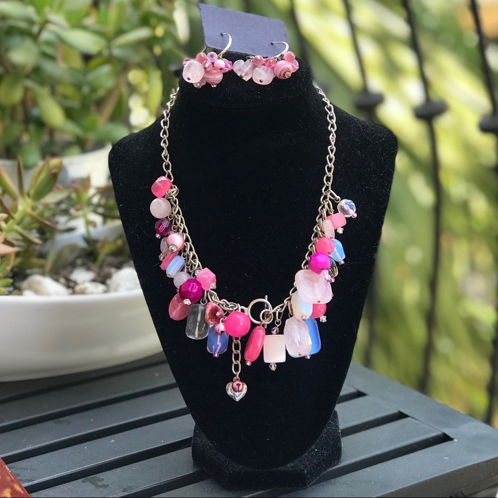 Pop Pink Bead Chain Necklace
